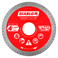 Diablo diamond continuous rim cut-off disc for masonry, 4-1/2