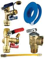 Tankless water heater valves and gas line kit (79100 & 22913)