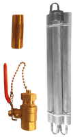 Water heater life extender kit, includes hex nut anode rod (magnesium), full port drain valve (Lead free) and brass nipple