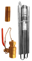 Water heater life extender kit, includes nipple anode rod (magnesium), full port drain valve and brass nipple