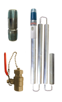 Water heater life extender kit, includes nipple anode rod (aluminum/zinc), full port drain valve and dieletric nipple