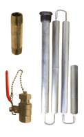 Water heater life extender kit, includes hex nut anode rod (aluminum/zinc), full port drain valve and brass nipple