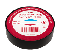 Tape, electrical, 3/4 x 60, multi-climate, general purpose, non-corrosive, rubber-based, BLACK