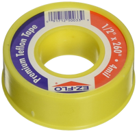 Tape gas w/teflon, YELLOW, 1/2 x 260, professional grade, 4 mil