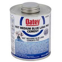 Cement PVC solvent blue "hot" lava, 8oz (1/2pt)