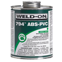 Cement multi-purpose solvent for use on PVC, CPVC & ABS pipe & fittings 16oz (1pt)
