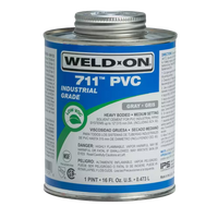 Cement PVC industrial grade, heavy duty, gray, 16oz (1pt) Weld-On 711
