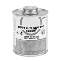 Glue CPVC heavy bodied, medium, gray 16oz (1pt), dauber included, for cold and hot water up to 200F