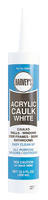 Caulk, water-based acrylic, tub/tile 10.3oz (for caulking gun), excellent adhesion to multiple surfaces, WHITE