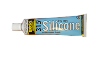 Silicone (100%) RTV rubber sealant, 2.8oz squeeze tube, CLEAR