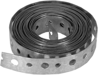 Hanger iron, galv 28ga, 3/4 x 10, bolt and nail holes (sold by the roll)