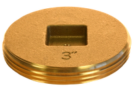 Brass cleanout plug countersunk square 3 1/2