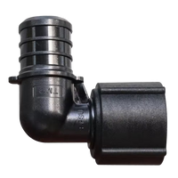 Qestpex plastic 90 ell, 1/2barb x 1/2fip swivel