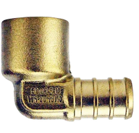 Qestpex brass 90 ell, 3/4 barb x 1/2 fip