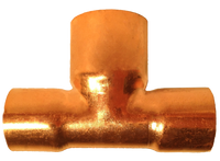 Copper reducing tee, c x c x c, 6 x 6 x 2