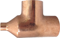 Copper reducing tee, c x c x c, 2 x 1/2 x 2