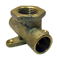 Cast brass sweat tee drop eared, c x c x fip, 1/2