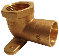 Cast brass sweat 90 ell drop eared, c x fip, 1/2