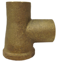 Cast brass sweat tee reducing, c x fip x c, 1 x 3/4 x 1
