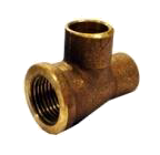 Cast brass sweat tee reducing, c x fip x c, 1 x 1/2 x 1