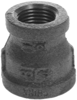 Black fitting reducing coupling, 2 1/2 x 1 1/2