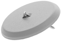 Cleanout cover, flat, white plastic, 4 1/4 w/screw
