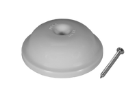 Cleanout cover, bell, white plastic, 4 1/4 w/screw