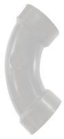 PVCDWV 1/4 bend (90 ell), hub x hub, 2 long sweep