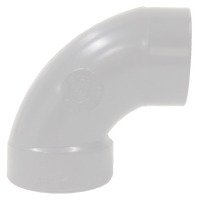 PVCDWV 1/4 bend (90 ell), hub x ftg, 1 1/2 street