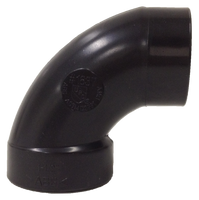 ABS 1/4 bend (90 ell), hub x ftg, 2 street