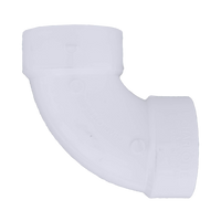 PVCDWV 1/4 bend (90 ell), w/side inlet, hub x hub x hub, 3 x 3 x 2
