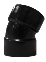 ABS 1/16 bend (22 1/2 ell), hub x hub, 2