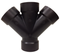 ABS double wye, hub x hub x hub x hub, 1 1/2