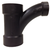 ABS combination wye/1/8 bend, hub x hub x hub, 3 x 3 x 2