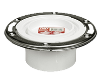 PVCDWV closet flange w/adj metal ring, hub, 4 x 3 w/knockout