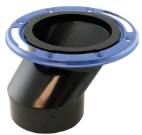 ABS closet flange offset, w/adj metal ring, hub, 4 x 3, w/TKO