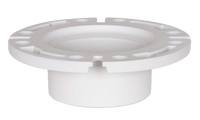 PVC closet flange, 4 inside the pipe, 3 over the pipe, solid plastic