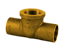 Brass tee 1 x 1 x 3/4