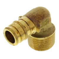 Expansion pex, brass 90 pex x mip, 3/4