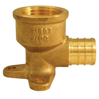 Expansion pex, brass 90 drop eared elbow, pex x fip, 1/2