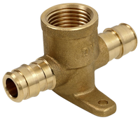 Expansion pex, brass tee drop eared, pex x pex x fip, 3/4