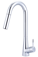 Kitchen faucet single lever handle sleek pull down spray