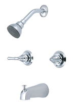 Tub/shower trim set two lever handles Chrome (8" brass valve body included)