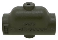 Air scoop 1ip, one piece, cast iron, internal baffle, 125PSI, maximum temperature 300, (Taco)