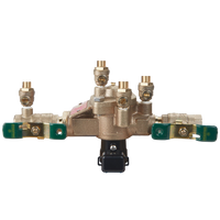 Reduced pressure zone backflow preventer w/flood sensor, 1/4 turn shutoff valve, tee handles, LEAD FREE, 1/2 (Watts LF009-QT-FS)