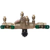 Reduced pressure zone backflow preventer w/flood sensor, 1/4 turn shutoff valve, tee handles, LEAD FREE, 3/4 (Watts LF009-QT-FS)