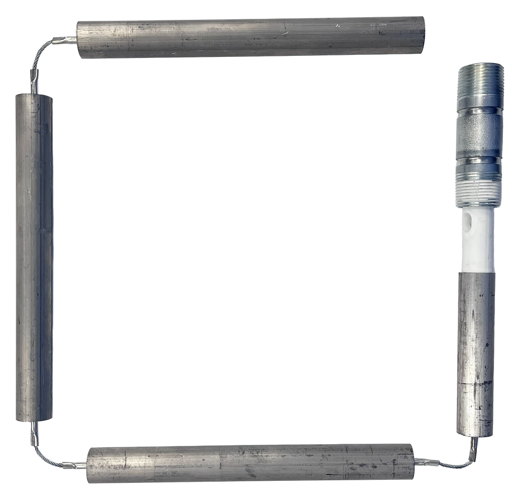 Blue Lightning anode rod for water heater, nipple type 1 dia, 48 long, flexible (4 sections), magnesium