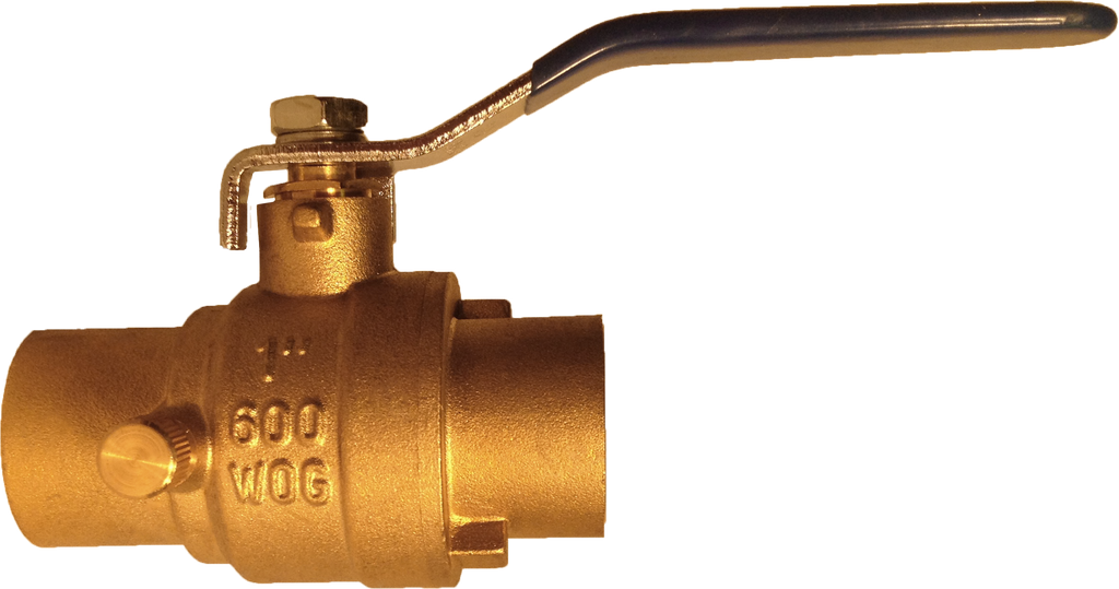 Full port ball valve 1/2c w/drain w/stainless steel handle