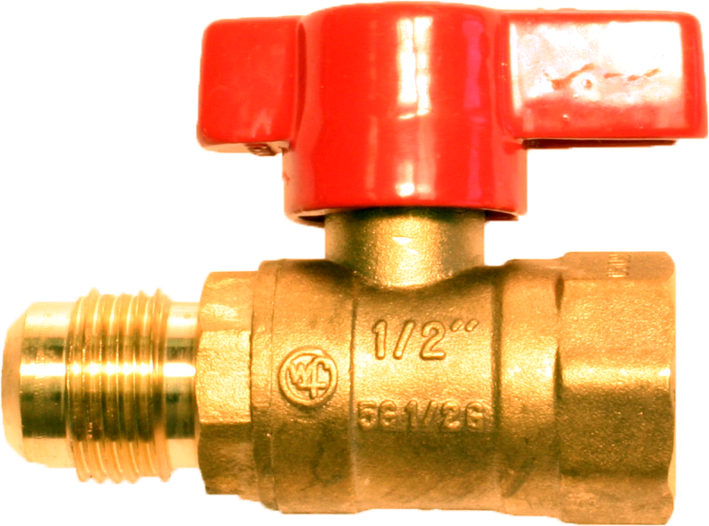 Gas ball valve 1/2fip x 3/8flare
