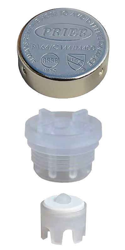 Prier vacuum breaker replacement repair kit for mansfield style frost proof, (plastic parts with rubber washer)